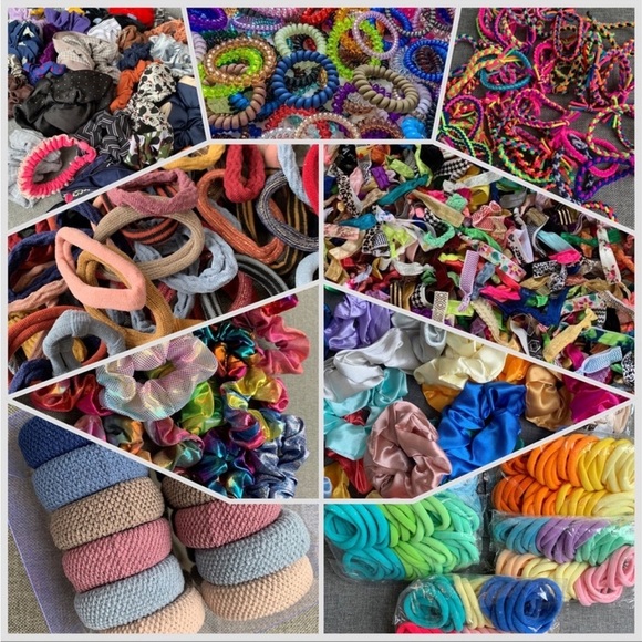 ‼️🚨TEMPORARY SALE! 1 PACK LEFT 200 Hair scrunchies bundle deal! Hair Ties Set - Picture 1 of 1